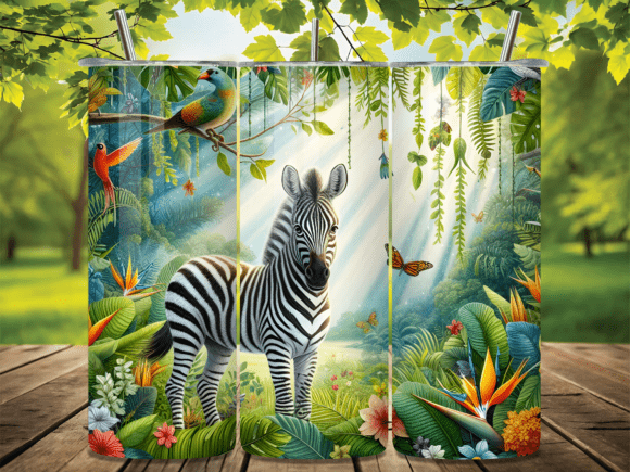 Download Jungle Zebra Bird Tumbler Wrap - Tumbler wrap Collection