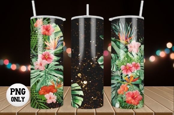 Download Tropical Flower Tumbler Wrap Sublimation - Tumbler wrap Collection