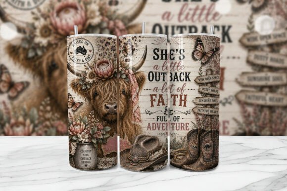 Download Outback Faith Highland Cow Tumbler Wrap - Tumbler wrap Collection
