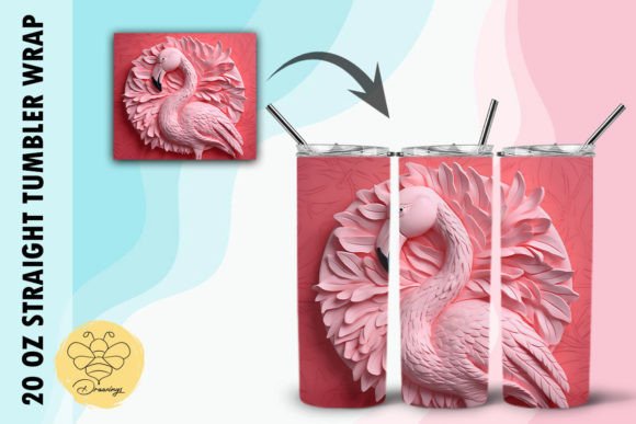 Download 3D Pink Flamingo Tumbler Wrap - Tumbler wrap Collection