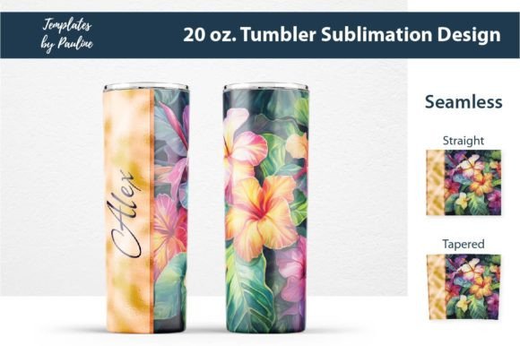 Download Tropical Flower Tumbler Wrap, Add Text - Tumbler wrap Collection