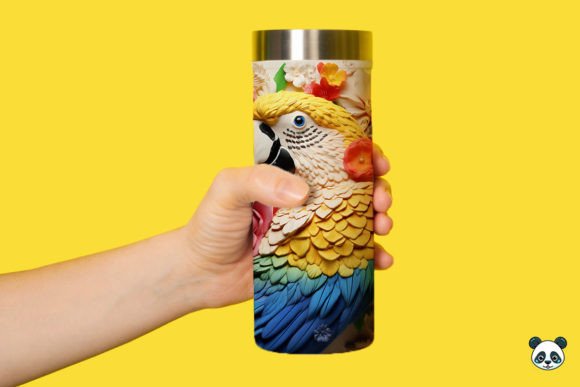 Download Colorful 3D Parrot Tumbler Wrap PNG - Premium Resources