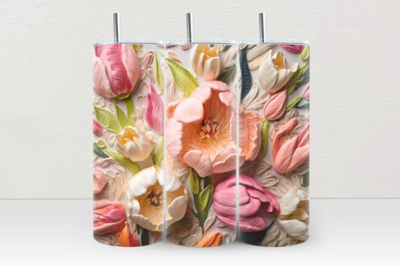 Download 3D Flower Tumbler Wrap, Sublimation Png - Tumbler wrap Collection