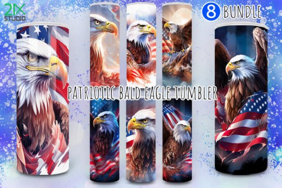 Download Patriotic Bald Eagle Tumbler Wrap Bundle - Tumbler wrap Collection