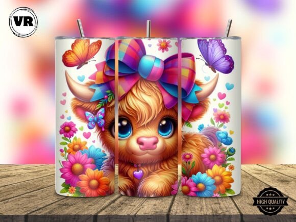 Download Adorable Highland Cow Tumbler Wrap Png - Tumbler wrap Collection