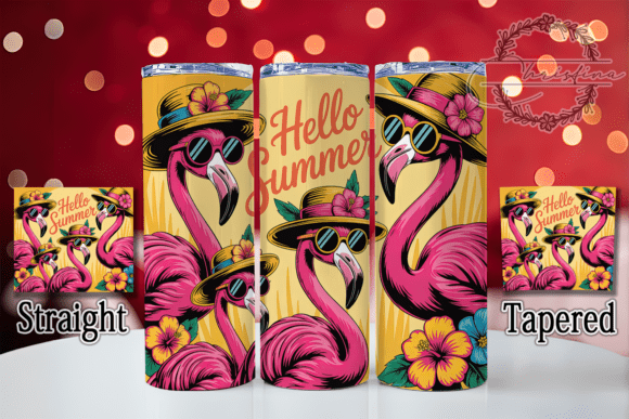 Download Hello Summer Flamingo 20oz Tumbler Wrap - Tumbler wrap Collection