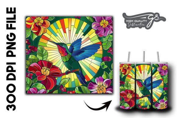 Download Stain Glass Hummingbird Tumbler Wrap 40 - Tumbler wrap Collection