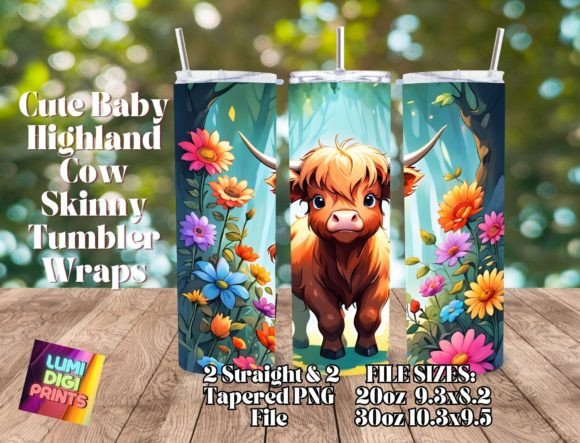 Download Highland Cow Watercolor Tumbler Wrap PNG - Tumbler wrap Collection