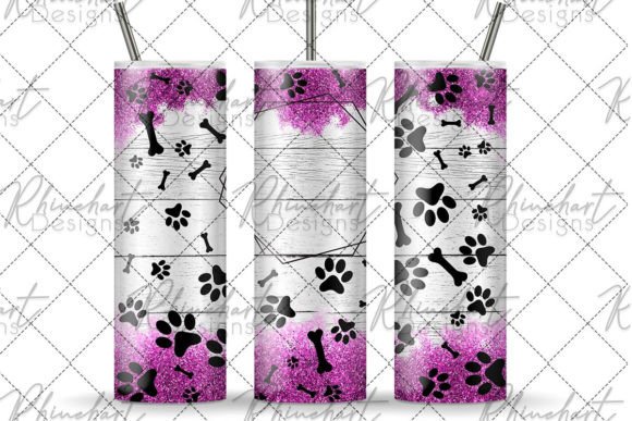 Download Pink Glitter Dog Straight Tumbler Wrap - Tumbler wrap Collection