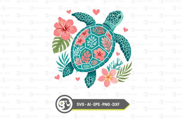 Download Floral Sea Turtle Summer Design - Premium Resources