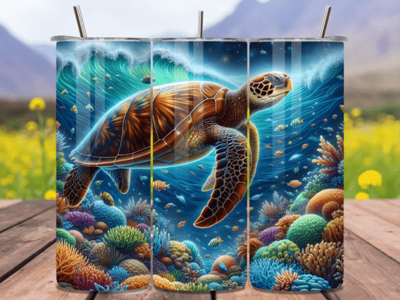 Download Ocean Sea Turtle Tumbler Wrap PNG - Tumbler wrap Collection