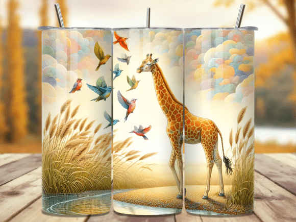 Download Colorful Bird Giraffe Tumbler Wrap - Tumbler wrap Collection
