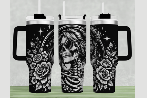 Download Female Skelet 40oz Laser Tumbler Wrap - Tumbler wrap Collection
