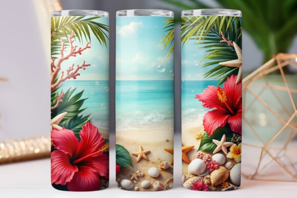 Download Summer Beach Tumbler Wrap Skinny 20oz - Tumbler wrap Collection