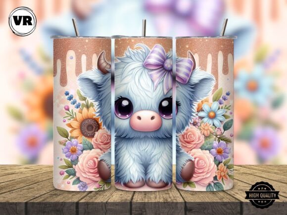 Download Adorable Highland Cow Tumbler Wrap PNG - Tumbler wrap Collection