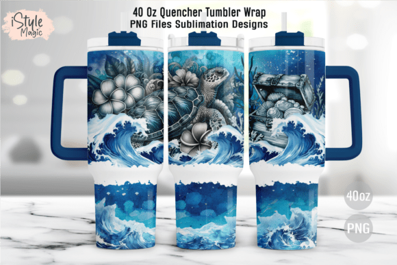 Download Sea Turtle Ocean Wave 40oz Tumbler Wrap - Tumbler wrap Collection