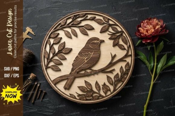 Download Bird Nature Round Laser Cut Svg Cutting - Laser cut svg Collection