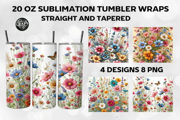 Download Wildflowers Tumbler Wraps 20oz Skinny - Tumbler wrap Collection