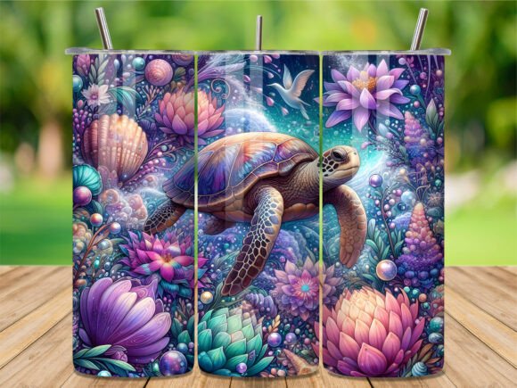 Download Mystic Lotus Sea Turtle Tumbler Wrap - Tumbler wrap Collection