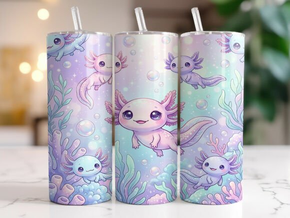 Download Cute Axolotl Pastel 20oz Tumbler Wraps - Tumbler wrap Collection