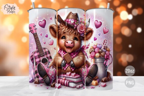 Download Valentine Tumbler Wrap Cow PNG - Tumbler wrap Collection