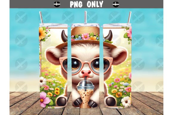 Download Highland Cow Summer Skinny Tumbler Wrap - Tumbler wrap Collection