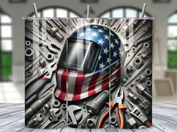 Download USA Flag Welding Helmet Tumbler Wrap PNG - Tumbler wrap Collection