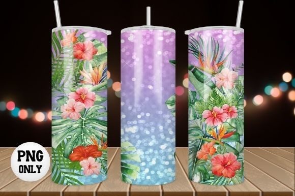 Download Tropical Flower Tumbler Wrap Sublimation - Tumbler wrap Collection