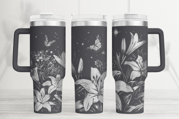 Download Lilly Flowers 40oz Laser Tumbler Wrap - Tumbler wrap Collection