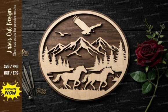Download Mountain Deer Frame Laser Cut Svg - Laser cut svg Collection