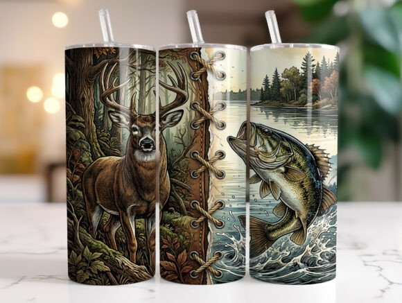 Download Fishing Hunting 20oz Skinny Tumbler Wrap - Tumbler wrap Collection