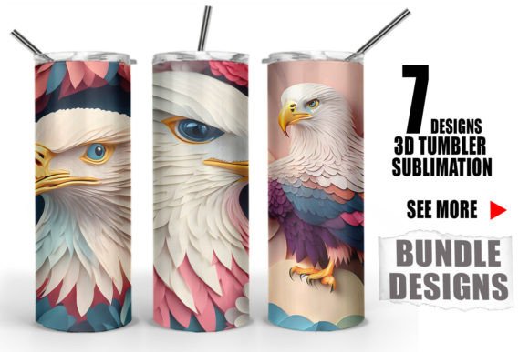 Download 3D Patriotic Eagle Tumbler Wrap Bundle - Tumbler wrap Collection
