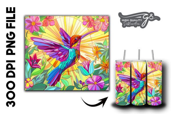 Download Stain Glass Hummingbird Tumbler Wrap 29 - Tumbler wrap Collection