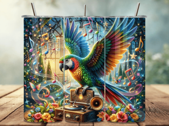 Download Colorful Macaw Bird Tumbler Wrap PNG - Tumbler wrap Collection