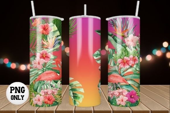 Download Tropical Flower Tumbler Wrap Sublimation - Tumbler wrap Collection