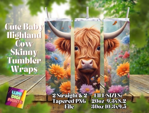 Download Highland Cow Watercolor Tumbler Wrap PNG - Tumbler wrap Collection