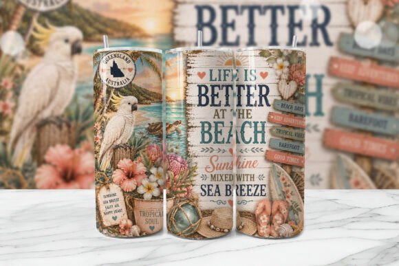 Download Queensland Cockatoo Beach Tumbler Wrap - Tumbler wrap Collection