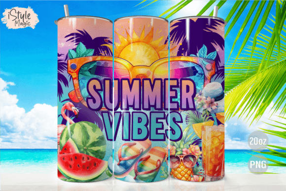 Download Summer Vibes Beach Tumbler Wrap - Tumbler wrap Collection