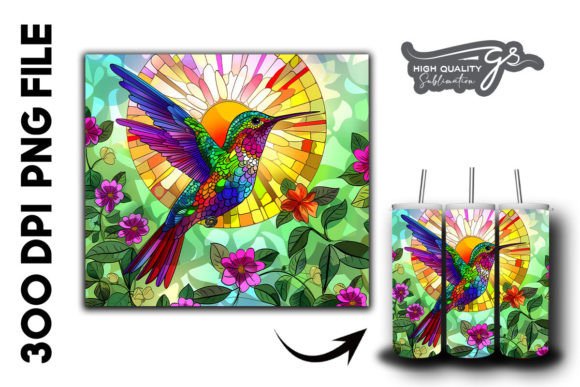 Download Stain Glass Hummingbird Tumbler Wrap 30 - Tumbler wrap Collection