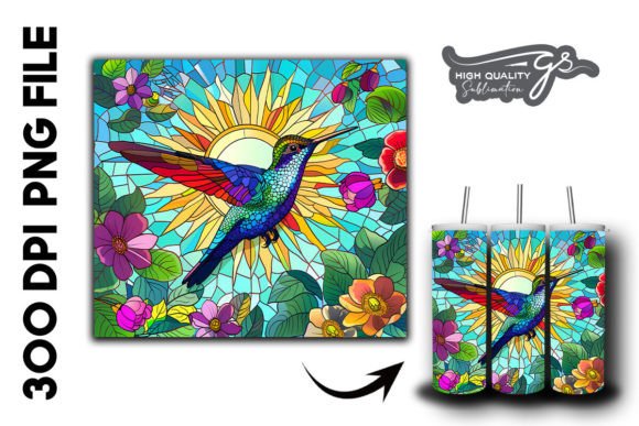 Download Stain Glass Hummingbird Tumbler Wrap 37 - Tumbler wrap Collection