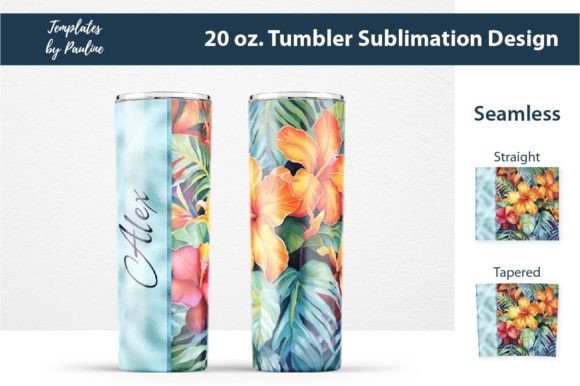 Download Tropical Flower Tumbler Wrap, Add Text - Tumbler wrap Collection