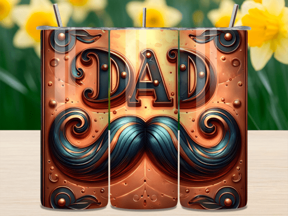 Download Vintage Copper Mustache Dad Tumbler Wrap - Tumbler wrap Collection