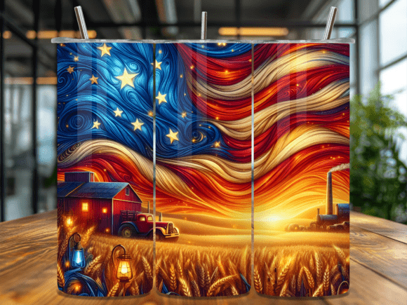 Download Country Farm Barn USA Flag Tumbler Wrap - Tumbler wrap Collection