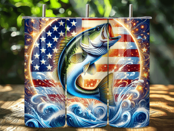 Download Largemouth Bass USA Pride Tumbler Wrap - Tumbler wrap Collection