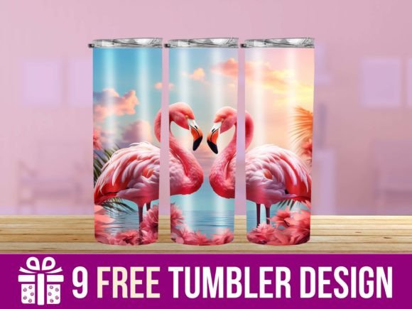 Download 3D Cute Flamingo Tumbler Wrap Designs - Tumbler wrap Collection