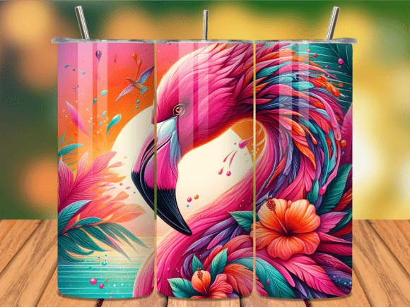 Download Artistic Hibiscus Flamingo Tumbler Wrap - Tumbler wrap Collection