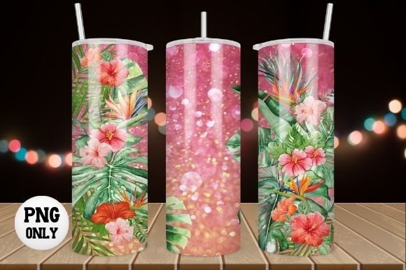 Download Tropical Flower Tumbler Wrap Sublimation - Tumbler wrap Collection