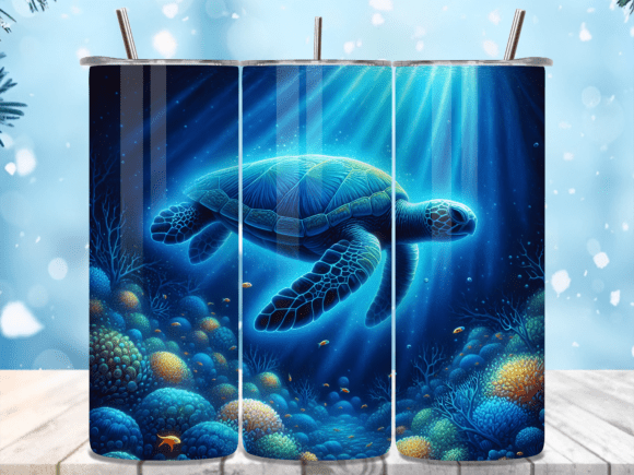 Download Deep Blue Sea Turtle PNG Tumbler Wrap - Tumbler wrap Collection