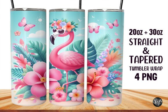 Download Cute Flamingo Summer Tumbler Wrap 20oz - Tumbler wrap Collection