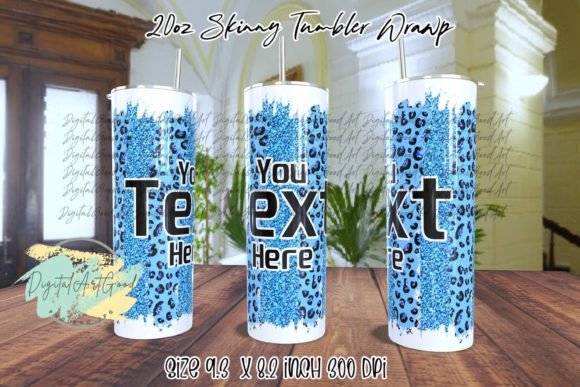 Download Blue Leopard Glitter PNG Tumbler Wraps - Tumbler wrap Collection